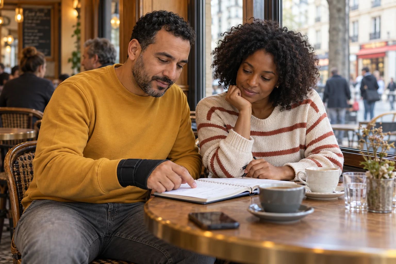 Un couple prépare son budget lors d’une interruption de travail