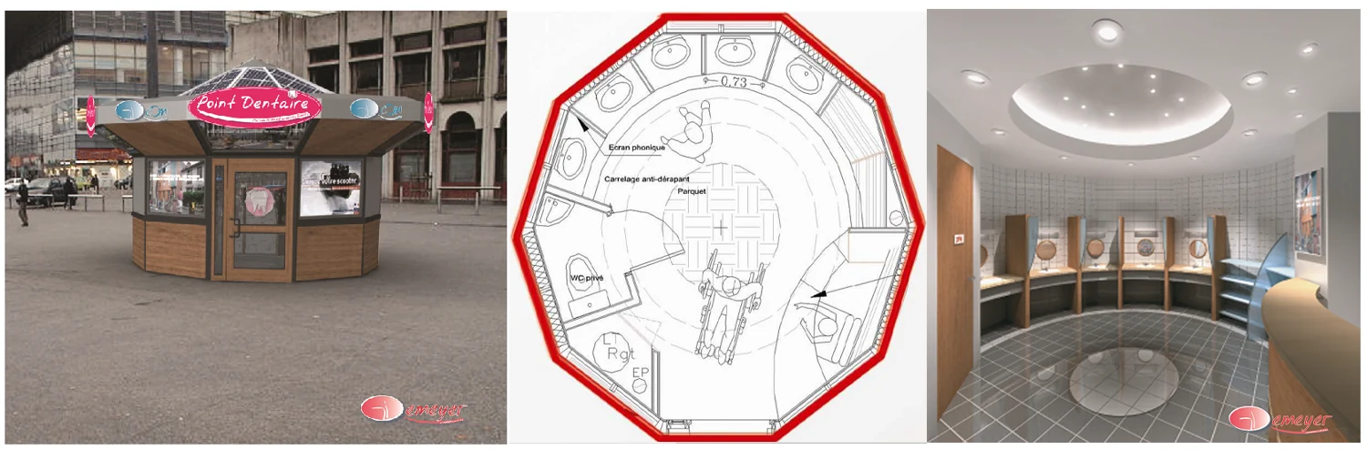 Le mobilier urbain Point Dentaire et son implantation