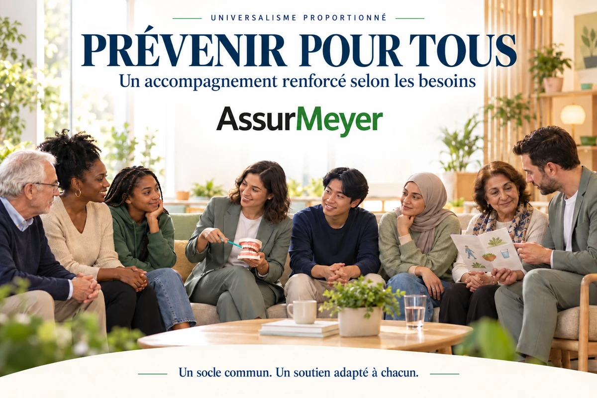 La prévention pour tous, avec un accompagnement renforcé selon les besoins, et le nom AssurMeyer